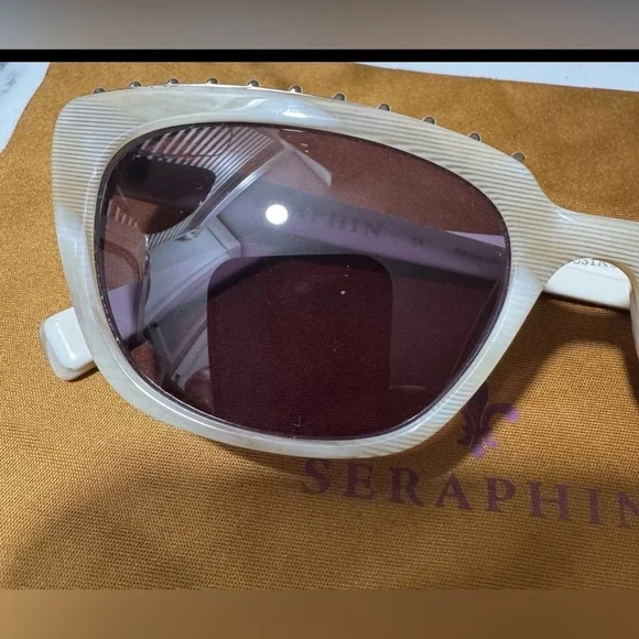 Vintage Seraphine White Cat-eyeSunglasses Never Worn. Original price $285